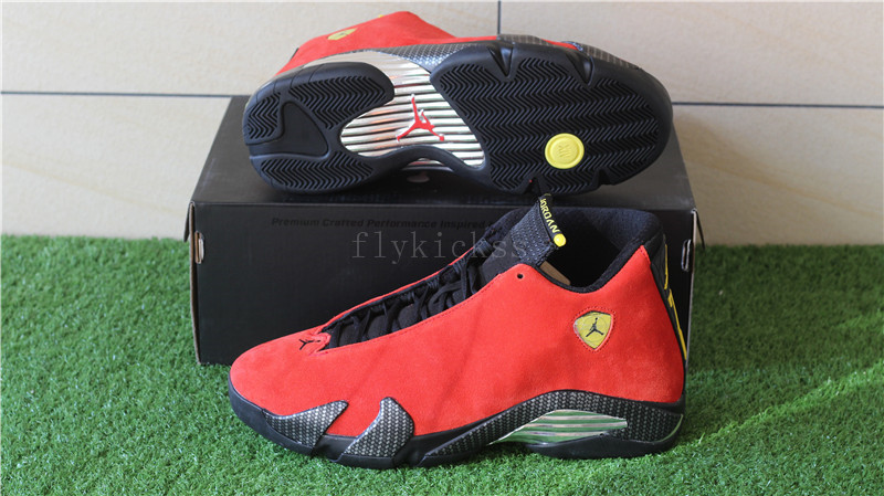 Authentic Air Jordan 14 Retro Ferrari Red